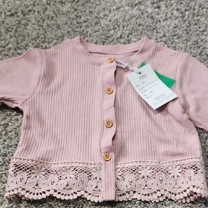 Pink Lace Trim Kids Top